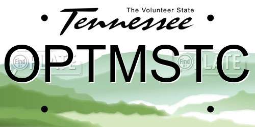 OPTMSTC Tennessee License Plate