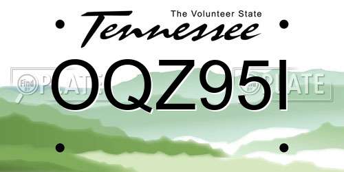 OQZ95I Tennessee License Plate