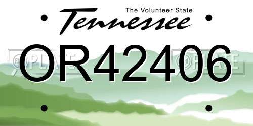 OR42406 Tennessee License Plate