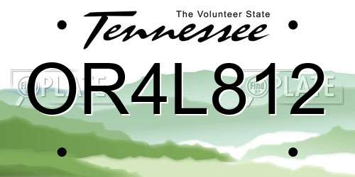OR4L812 Tennessee License Plate