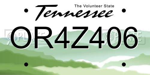 OR4Z406 Tennessee License Plate