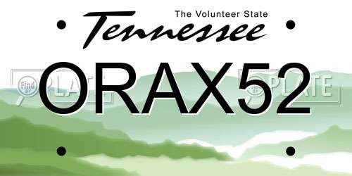 ORAX52 Tennessee License Plate