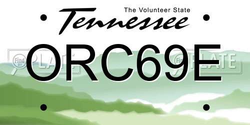 ORC69E Tennessee License Plate