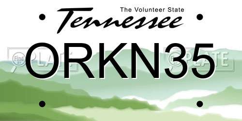 ORKN35 Tennessee License Plate