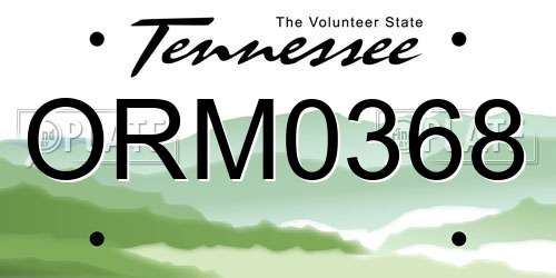 ORM0368 Tennessee License Plate