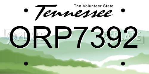ORP7392 Tennessee License Plate