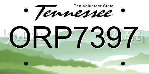ORP7397 Tennessee License Plate