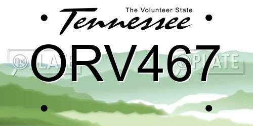 ORV467 Tennessee License Plate