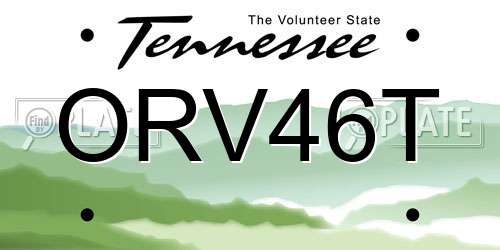 ORV46T Tennessee License Plate