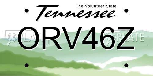 ORV46Z Tennessee License Plate