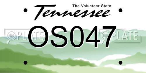 OS047 Tennessee License Plate