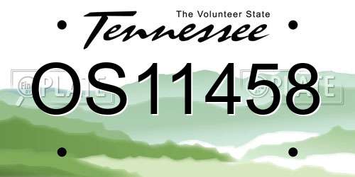 OS11458 Tennessee License Plate