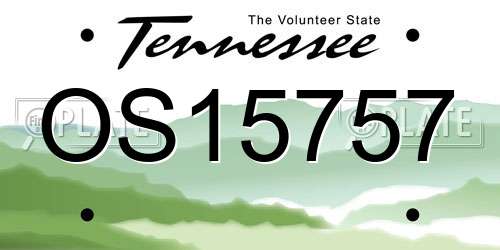 OS15757 Tennessee License Plate