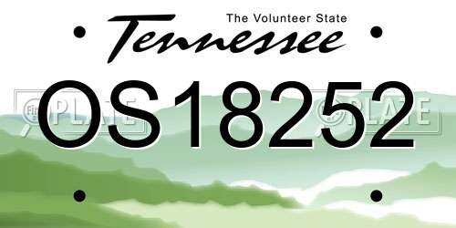 OS18252 Tennessee License Plate