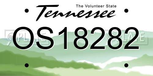 OS18282 Tennessee License Plate