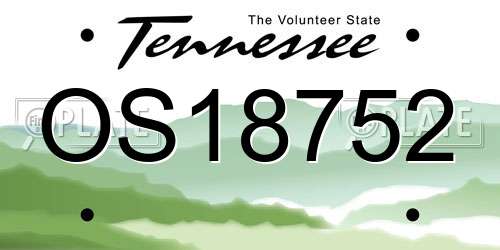 OS18752 Tennessee License Plate