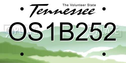 OS1B252 Tennessee License Plate