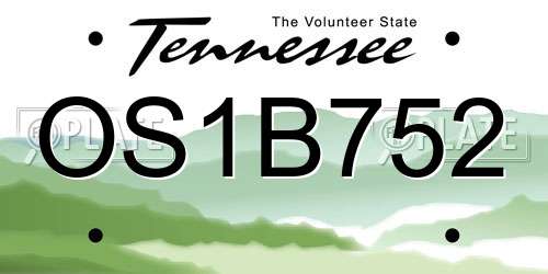 OS1B752 Tennessee License Plate