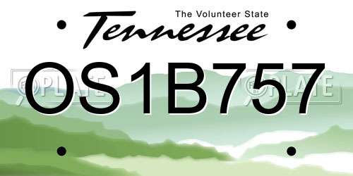 OS1B757 Tennessee License Plate