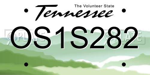 OS1S282 Tennessee License Plate