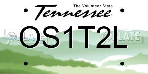 OS1T2L Tennessee License Plate