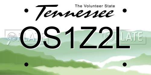 OS1Z2L Tennessee License Plate