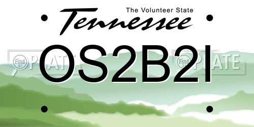 OS2B2I Tennessee License Plate