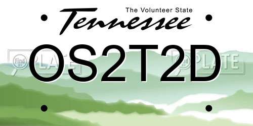 OS2T2D Tennessee License Plate