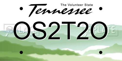 OS2T2O Tennessee License Plate