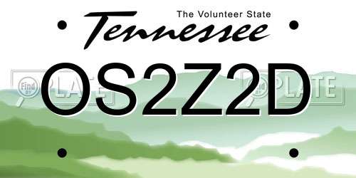 OS2Z2D Tennessee License Plate