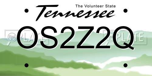 OS2Z2Q Tennessee License Plate