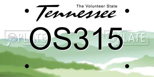 OS315 Tennessee License Plate