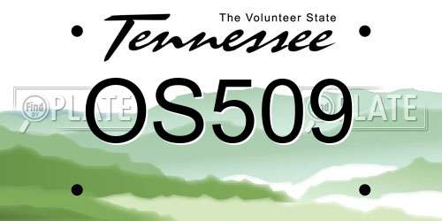 OS509 Tennessee License Plate