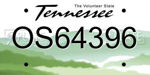 OS64396 Tennessee License Plate
