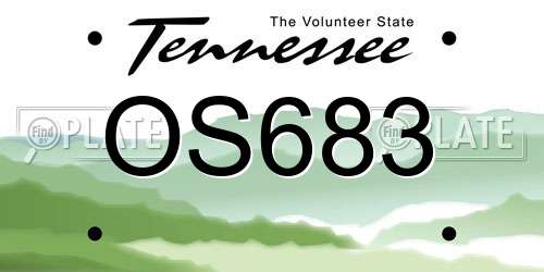 OS683 Tennessee License Plate