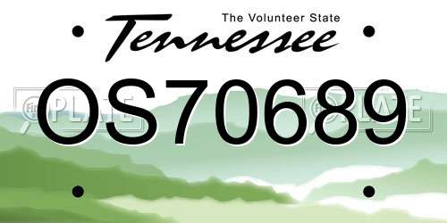 OS70689 Tennessee License Plate