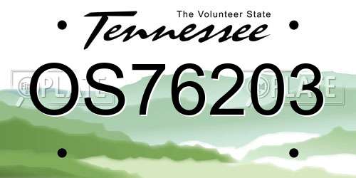 OS76203 Tennessee License Plate