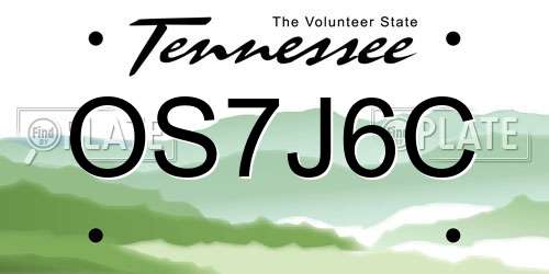 OS7J6C Tennessee License Plate