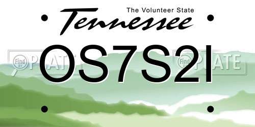 OS7S2I Tennessee License Plate
