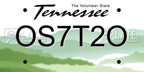 OS7T2O Tennessee License Plate