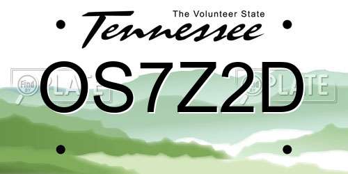 OS7Z2D Tennessee License Plate