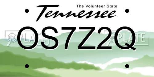 OS7Z2Q Tennessee License Plate