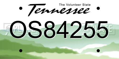 OS84255 Tennessee License Plate