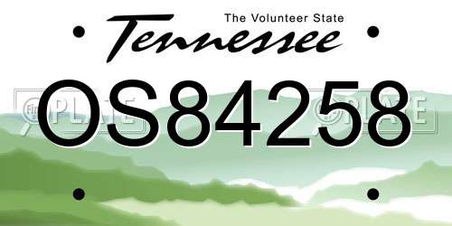 OS84258 Tennessee License Plate