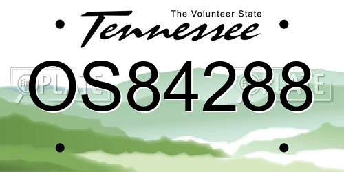 OS84288 Tennessee License Plate
