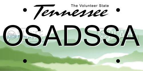 OSADSSA Tennessee License Plate