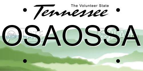 OSAOSSA Tennessee License Plate
