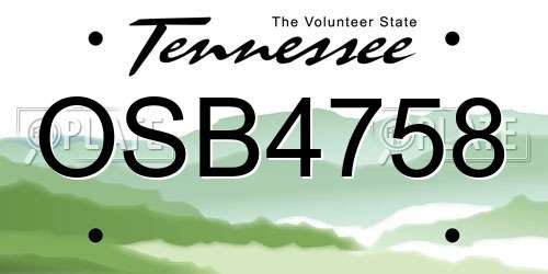 OSB4758 Tennessee License Plate
