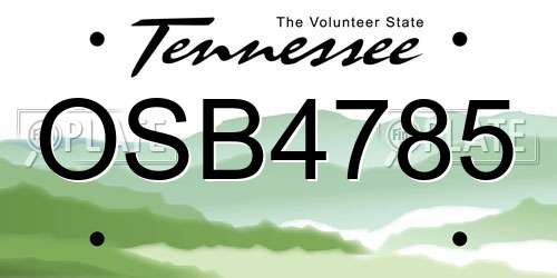 OSB4785 Tennessee License Plate