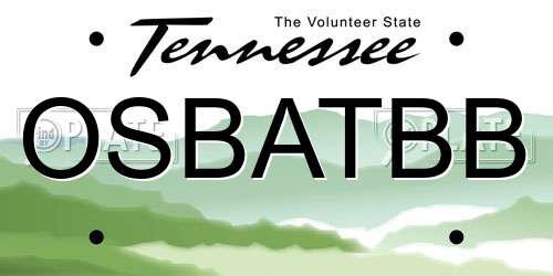 OSBATBB Tennessee License Plate